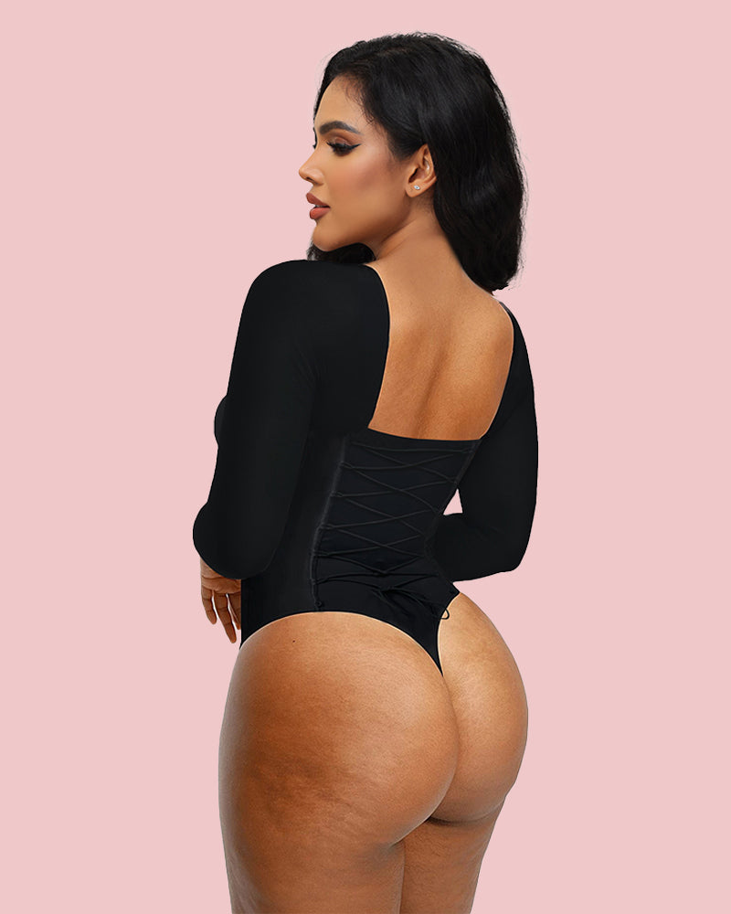 Back Lace-up Thong Seamless Shapewear