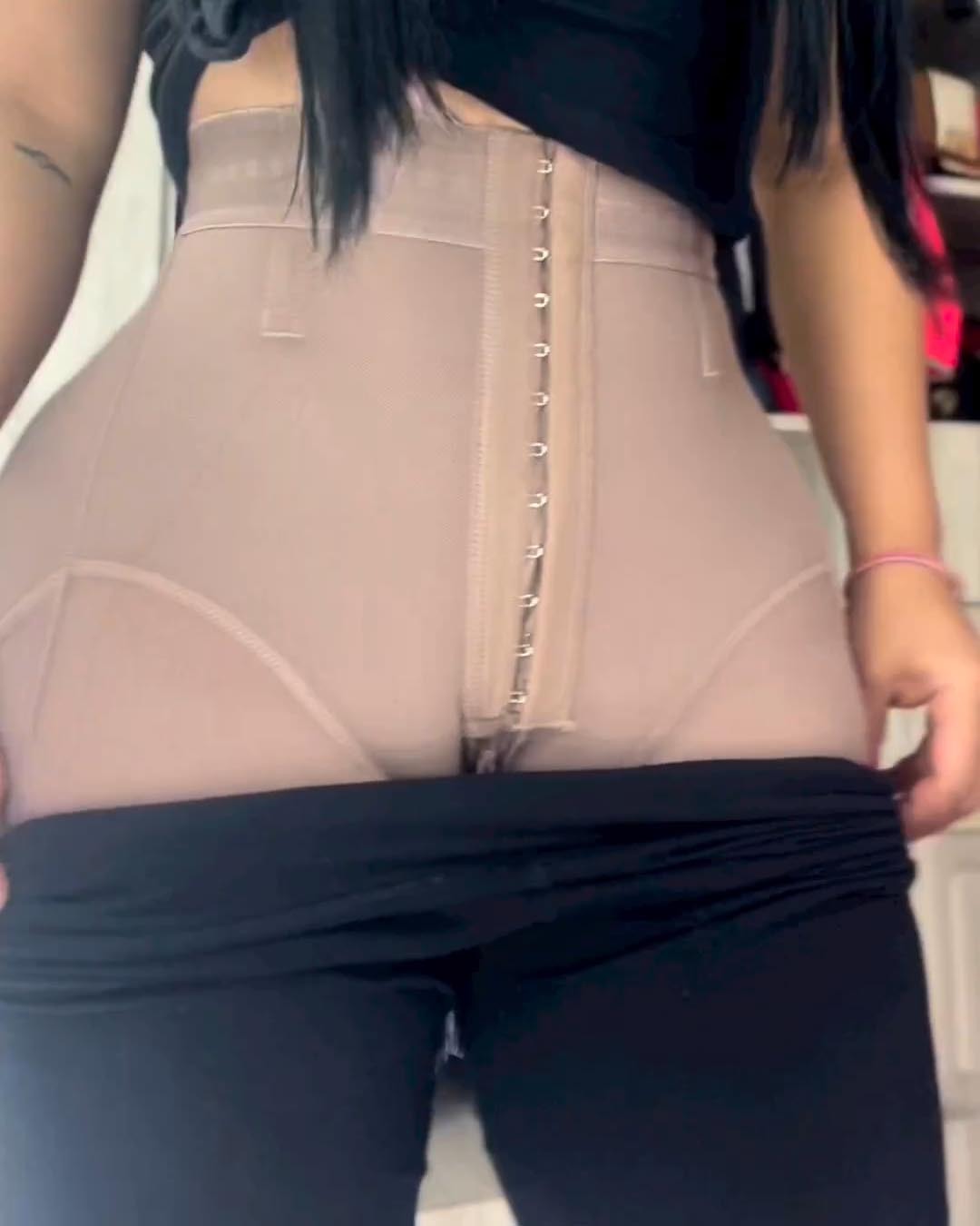 Curve High Waist Butt Lifting Lace Shapewear Shorts with Hooks