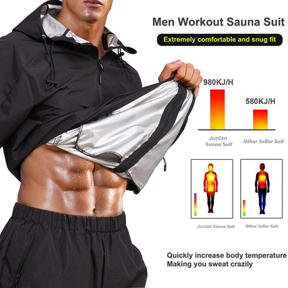 Men Workout Sweat Sauna Jacket