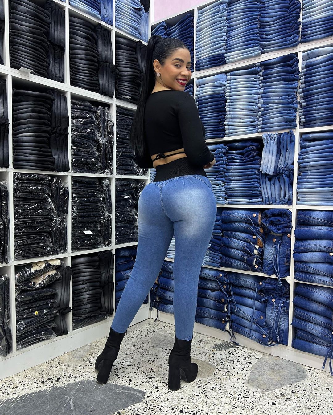 Shapewear Butt Lifter Women Jeans High Rise Waist Push Up