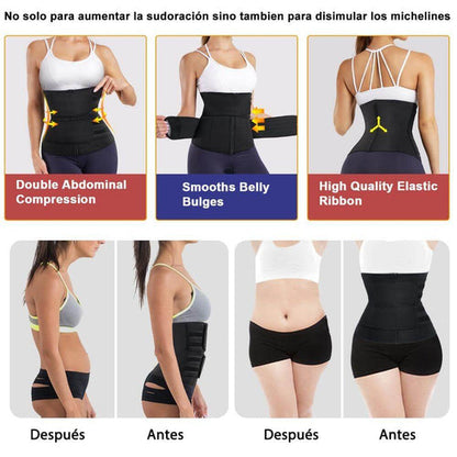 Sauna Slimming Waist Trainer with 2 Straps