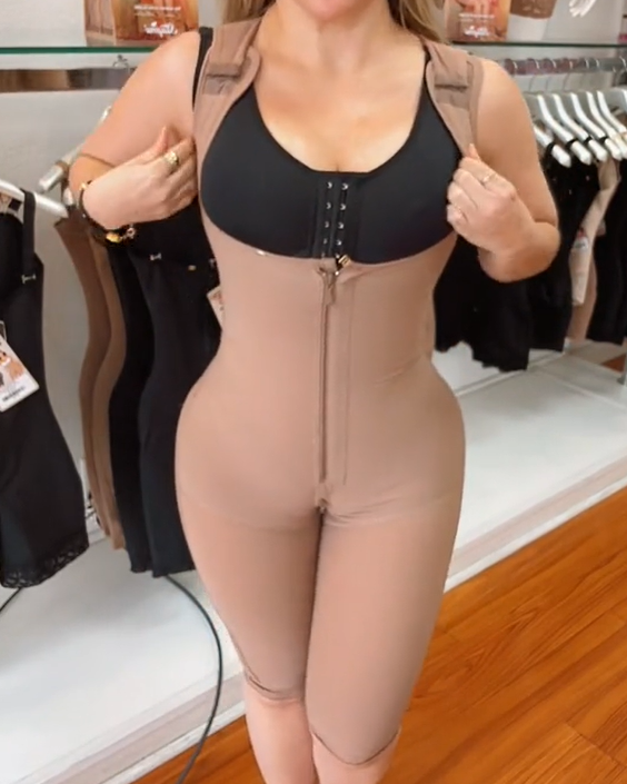 Fajas Shapewear Tummy Control Adjustable Body Shaper with Zipper