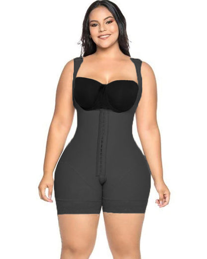 Women's Shapewear Hook And Eye Closure Tummy Control Adjustable Crotch Open Bust Bodysuit