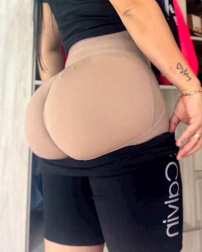 Curve High Waist Butt Lifting Lace Shapewear Shorts with Hooks