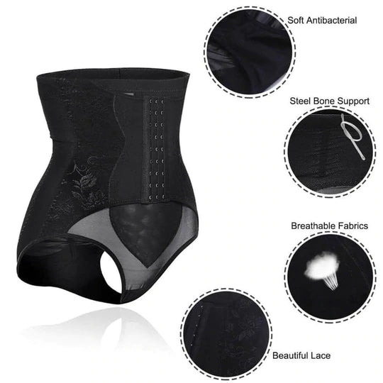 Women High Waist Sheer Butt Lifter with Adjustable Hooks