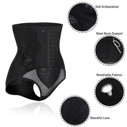 Women High Waist Sheer Butt Lifter with Adjustable Hooks