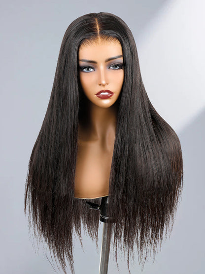 Peluca de cabello lacio predecolorado Wear Go sin pegamento, precortada, con encaje HD, prearrancada 