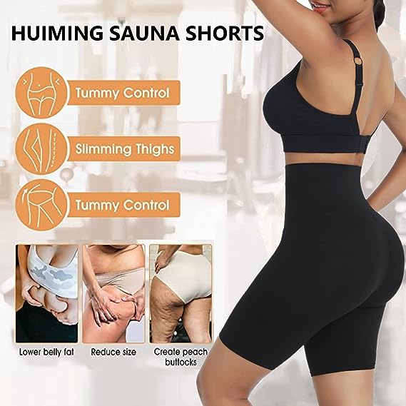 Huiming Sauna Sweat Shorts for Women Slimming Compression Workout Thermo Waist Trainer Slimming Leggings Pants Body Shape