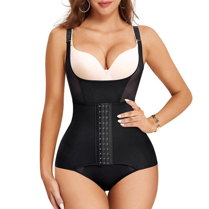 Women U Shape Mesh Waist Trainer Bodysuit with Straps