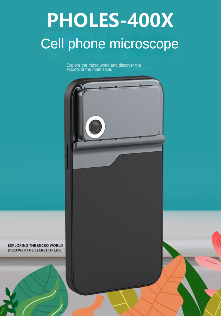 Microscopio de carcasa de teléfono móvil 400 veces IPHONE14PROMAX lupa teleobjetivo 
