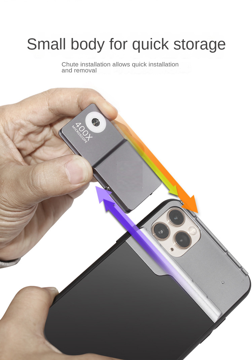 Microscopio de carcasa de teléfono móvil 400 veces IPHONE14PROMAX lupa teleobjetivo 