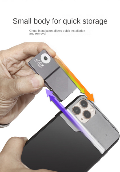 Microscopio de carcasa de teléfono móvil 400 veces IPHONE14PROMAX lupa teleobjetivo 