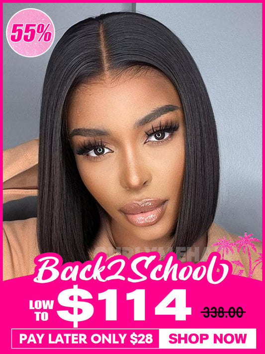 Straight Glueless Bob Wig Pre Cut 4x6 HD Lace Wear Go Wig Flash Sale