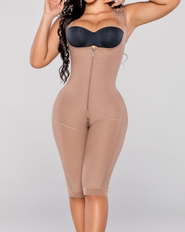 Fajas Shapewear Tummy Control Adjustable Body Shaper with Zipper