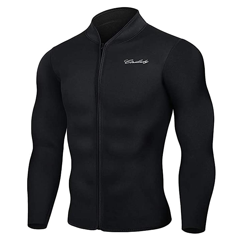 Men's Best Neoprene Wetsuit Jacket with Front Zipper Long Sleeves