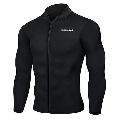 Men's Best Neoprene Wetsuit Jacket with Front Zipper Long Sleeves