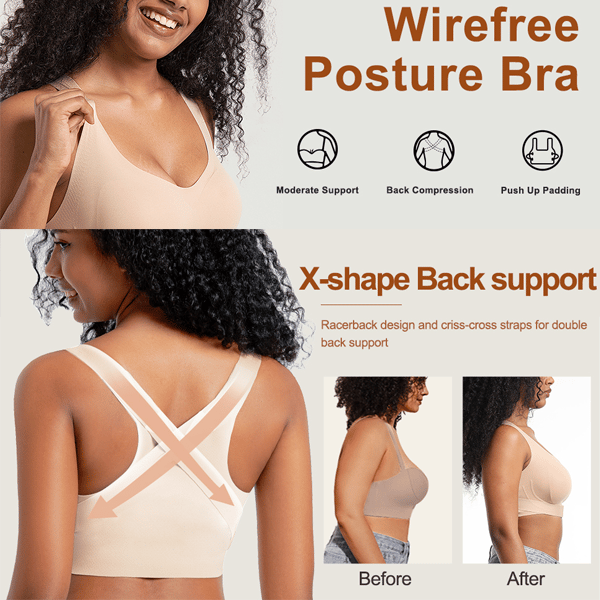 Seamless breathable shaping corrective support bra