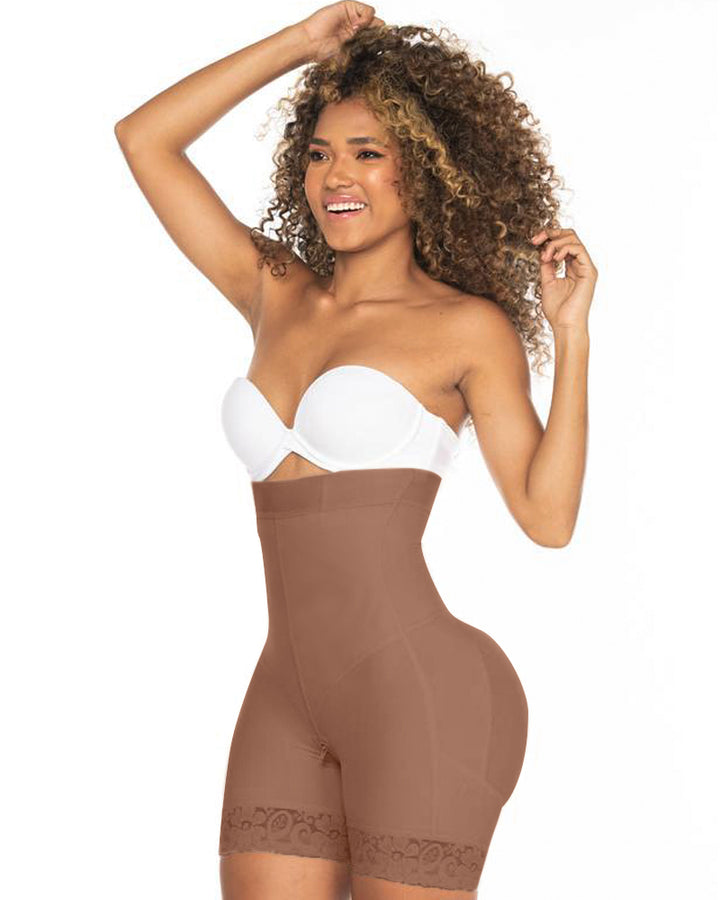 Women's High-waist Black Tummy Control Lace Butt Lifter