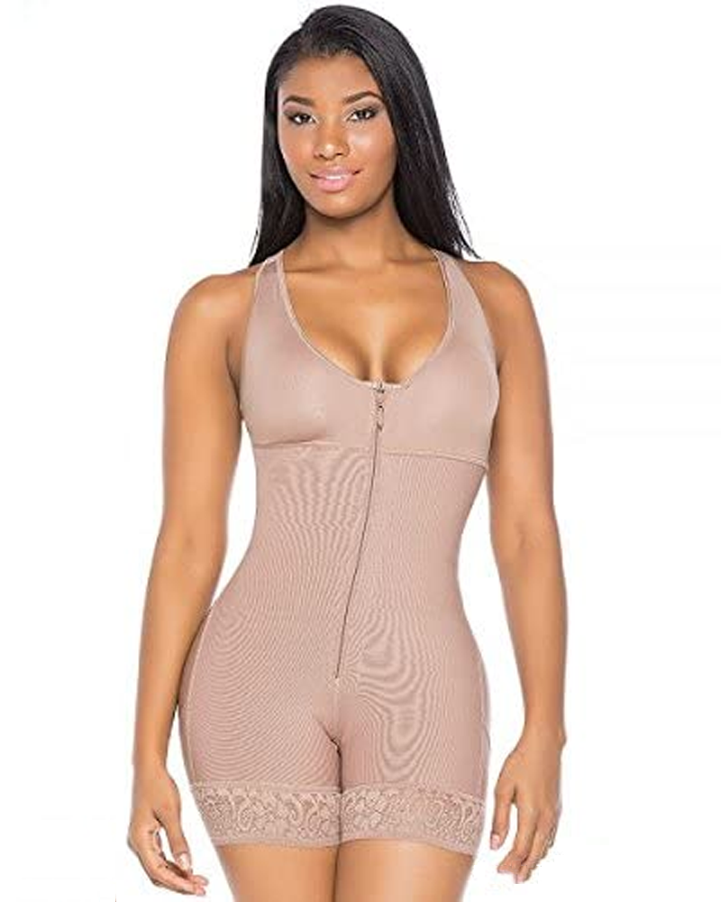 Zipper Fajas Shapewear For Women High Waist Bodysuit With Bra Seamless Butt Lifter Shaper