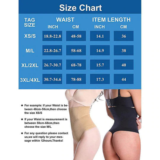 Women Hi-Waist Tummy Slimmer Thong Panty
