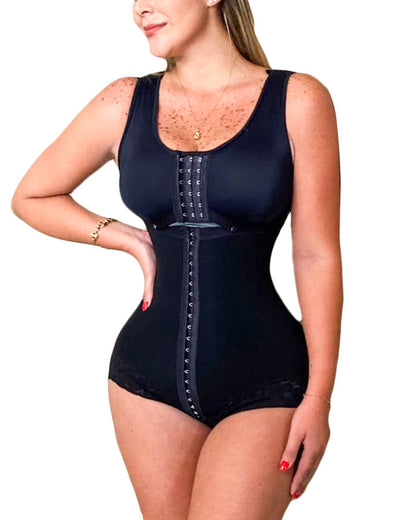 Women'S Shapewear Hook And Eye Closure Adjustable Breast Support Tummy Control Bodysuit Bodyshaper