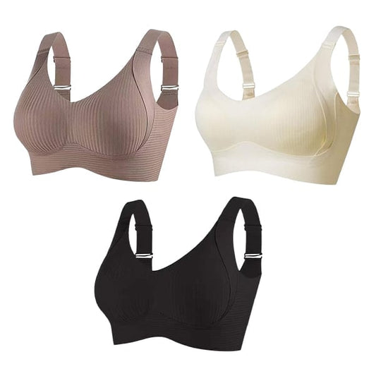 TIKTOK HOTSALES Women's Ribbed Push Up Adjustable Wireless Bra