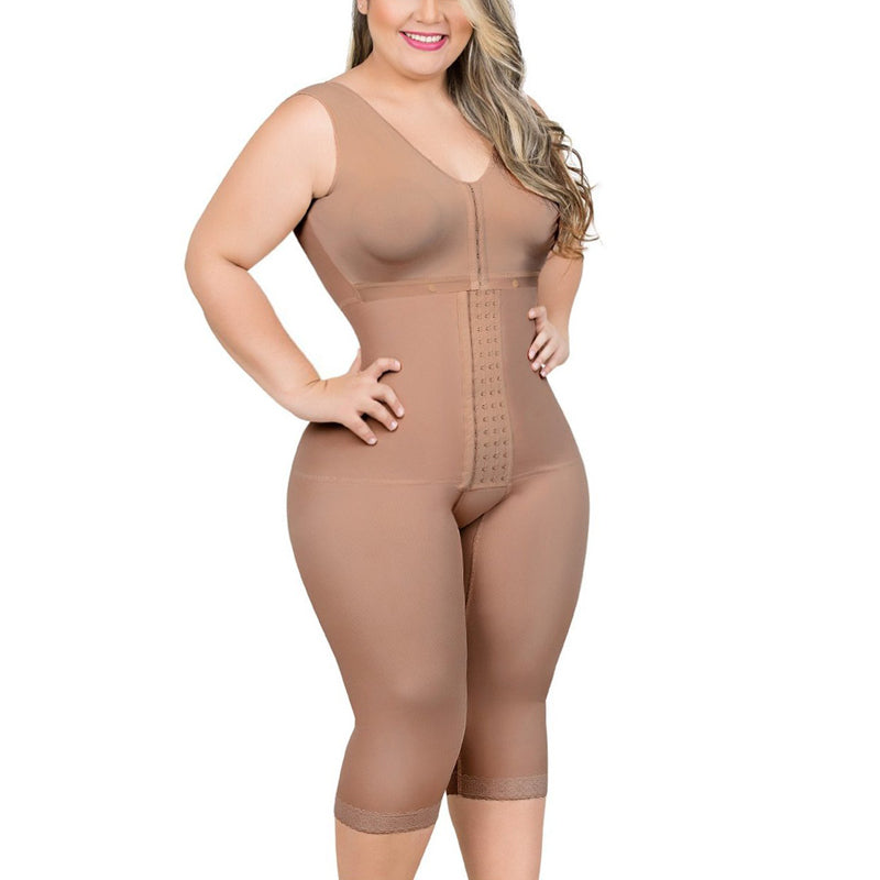 Faja moldeadora de cuerpo completo posparto, sujetador extraíble con cierre a presión, faja moldeadora para posliposucción