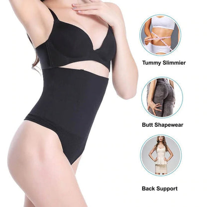 Women Hi-Waist Tummy Slimmer Thong Panty