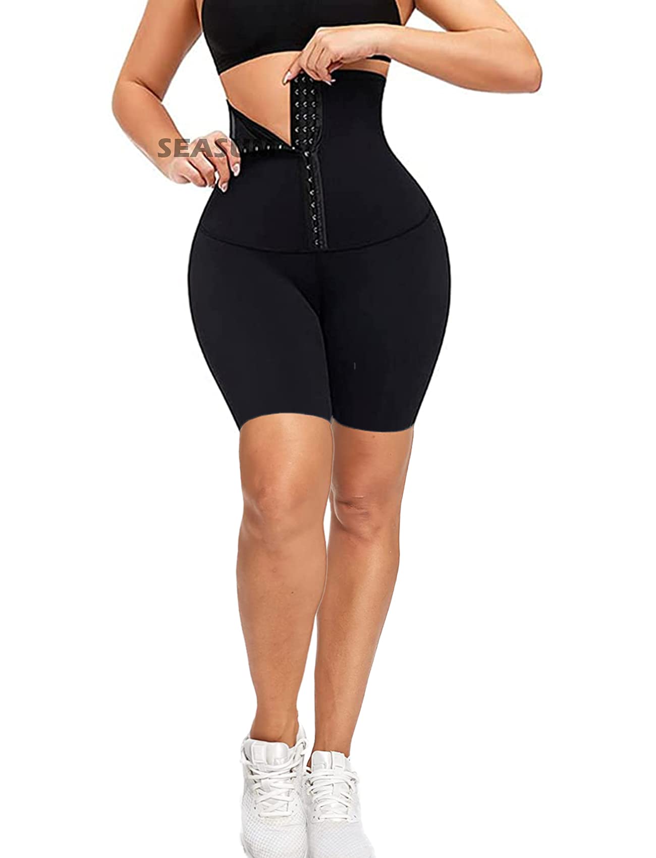 High Waisted Yoga Legging with Adjustable Waist Corset Belt Tummy Control Slimming Waist Trainer Pant
