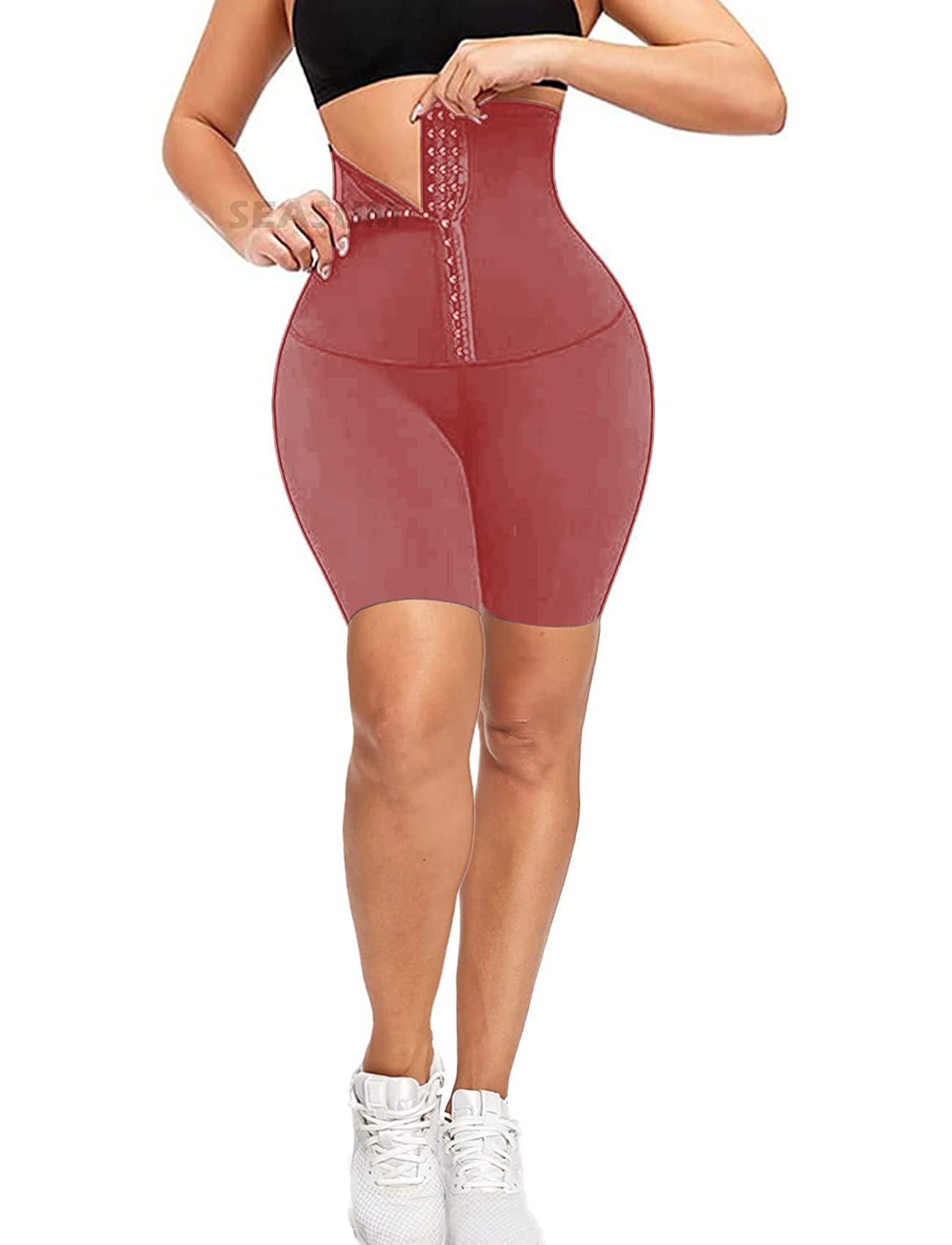 High Waisted Yoga Legging with Adjustable Waist Corset Belt Tummy Control Slimming Waist Trainer Pant