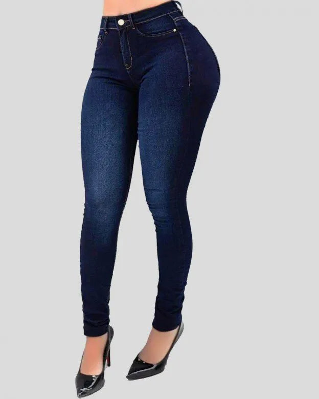 Jeans moldeadores ajustados y elásticos de cintura alta 