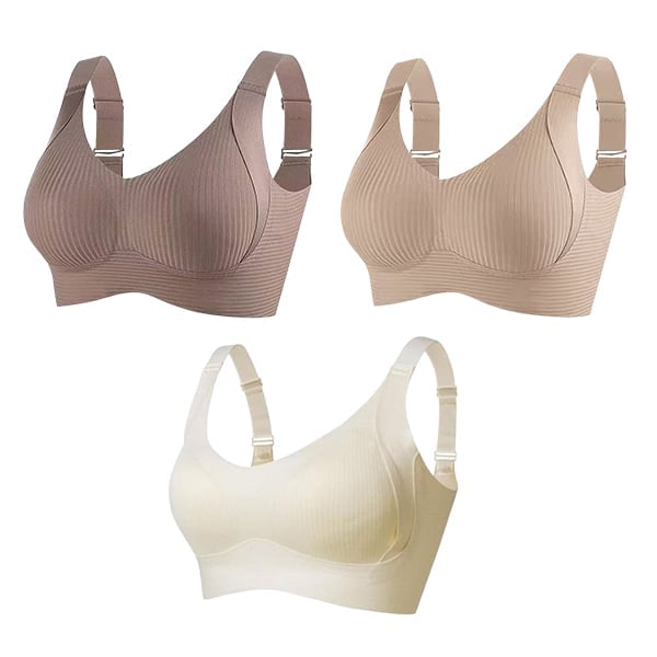 TIKTOK HOTSALES Women's Ribbed Push Up Adjustable Wireless Bra