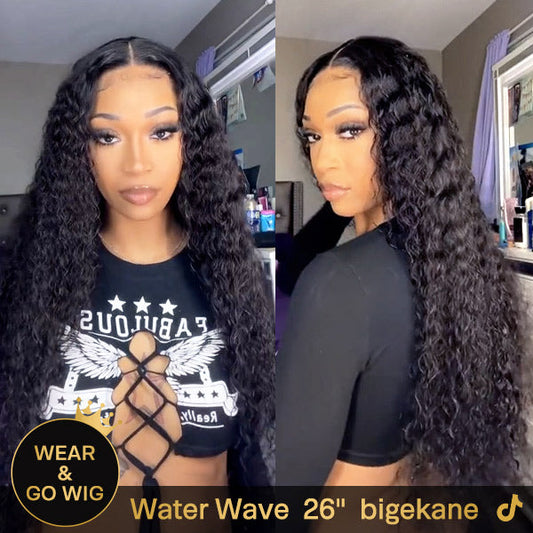 Wear Go Wig 4x6 Glueless Swiss HD Lace Wigs Water Wave Human Hair 180% Density