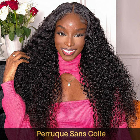 Perruques en dentelle suisse HD sans colle, à porter et partir, avec fermeture 4x6 en cheveux humains et densité de 180%
