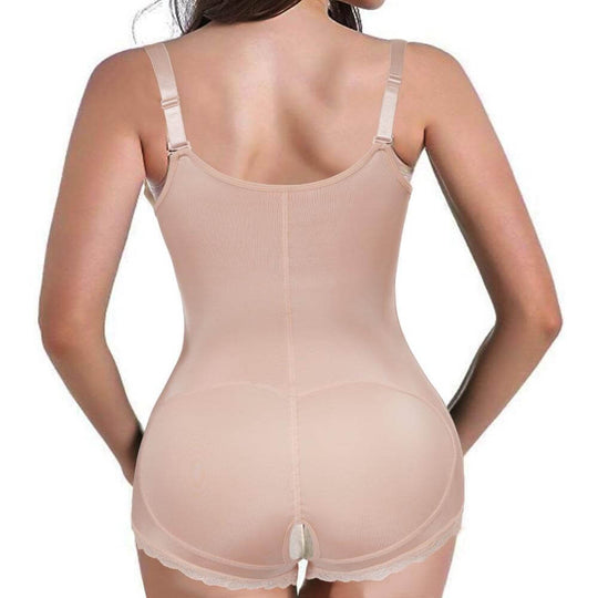 Latex Slim Zipper Shapewear Corset Lace Panty