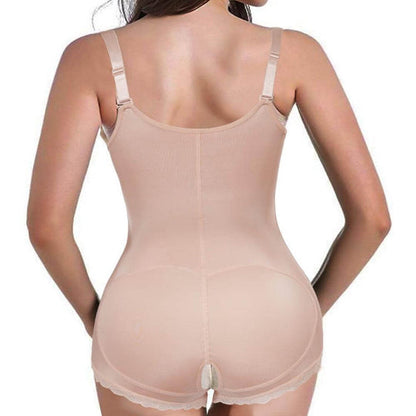 Latex Slim Zipper Shapewear Corset Lace Panty