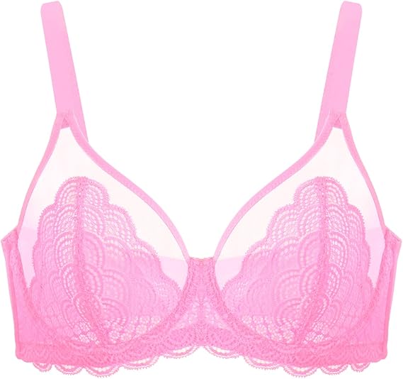 Minimizer Bras for Women Large Bust Full Coverage Lace Plus Size Bra - Mermaid Scales