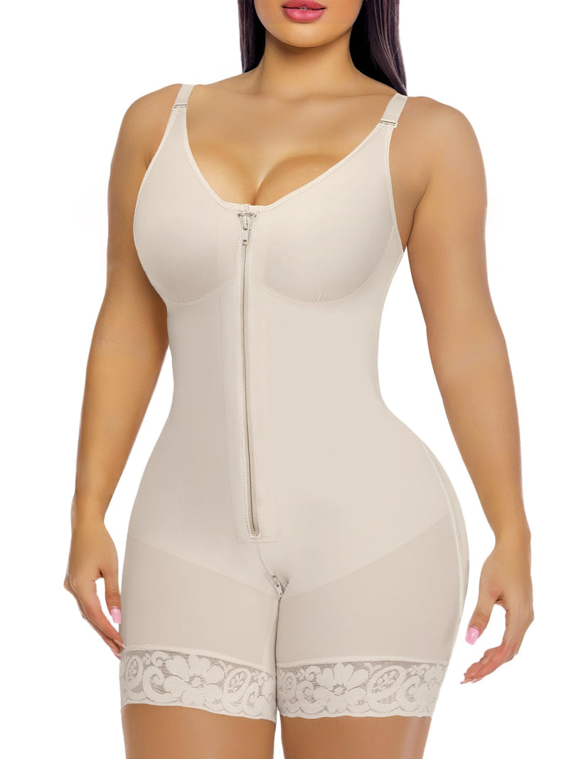 Fajas Colombianas Postpartum Shapewear for Women Tummy Control Butt Lifter Body Shaper with Zipper Crotch