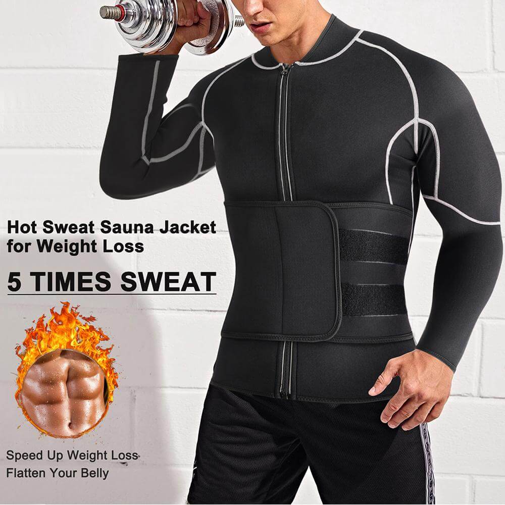 Hot Sauna Jacket with Adjust Belt