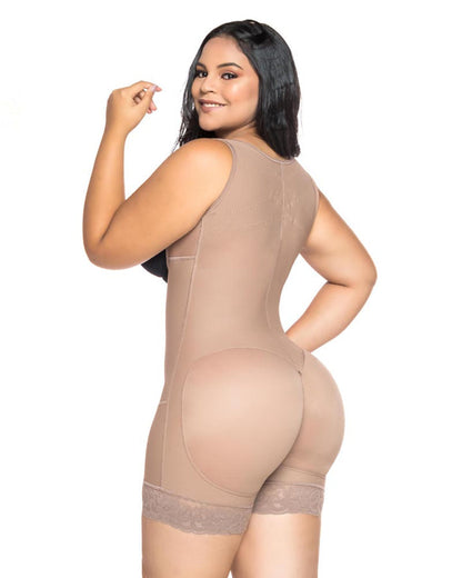 Women's Shapewear Hook And Eye Closure Tummy Control Adjustable Crotch Open Bust Bodysuit