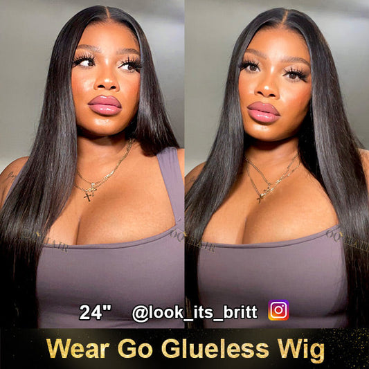 Silky Straight Easy Wear Go Glueless Wigs Pre Cut 4x6 HD Lace Closure Wigs Beginner Friendly