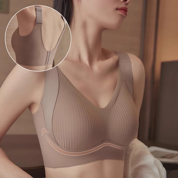TIKTOK HOTSALES Women's Ribbed Push Up Adjustable Wireless Bra