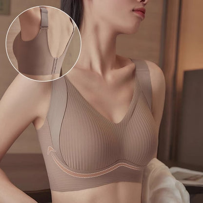TIKTOK HOTSALES Women's Ribbed Push Up Adjustable Wireless Bra