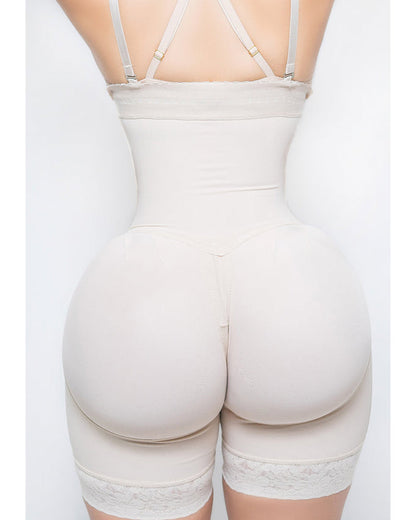 Women's Compression Garment With Thin Straps Hook Closure Waist Slimming Shapewear