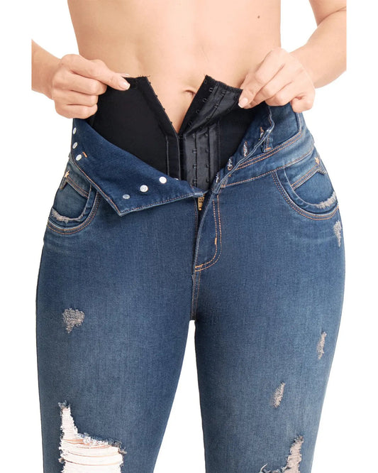 Jeans Con Faja Interna Levanta Cola