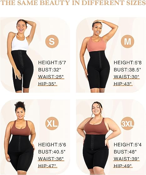 Tummy Control Shapewear Shorts for Women High Waisted Body Shaper Waist Trainer Leggings with Pockets