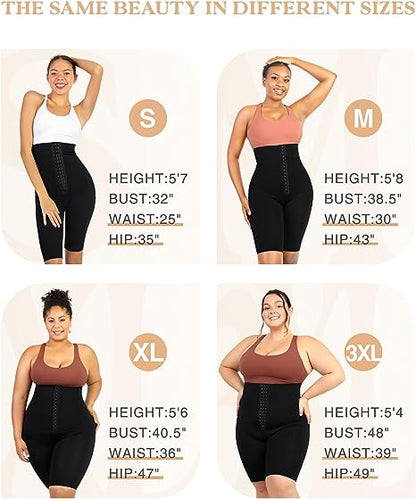 Tummy Control Shapewear Shorts for Women High Waisted Body Shaper Waist Trainer Leggings with Pockets