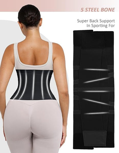Waist Trainer Belt Waist Cincher Trimmer Ab Belt Tummy Control Body Shaper with Triple Wrap Women and Men