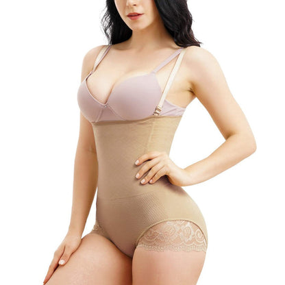 Women's Hi-waist Lace Shapewear With Straps