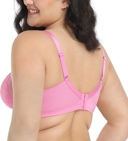Minimizer Bras for Women Large Bust Full Coverage Lace Plus Size Bra - Mermaid Scales